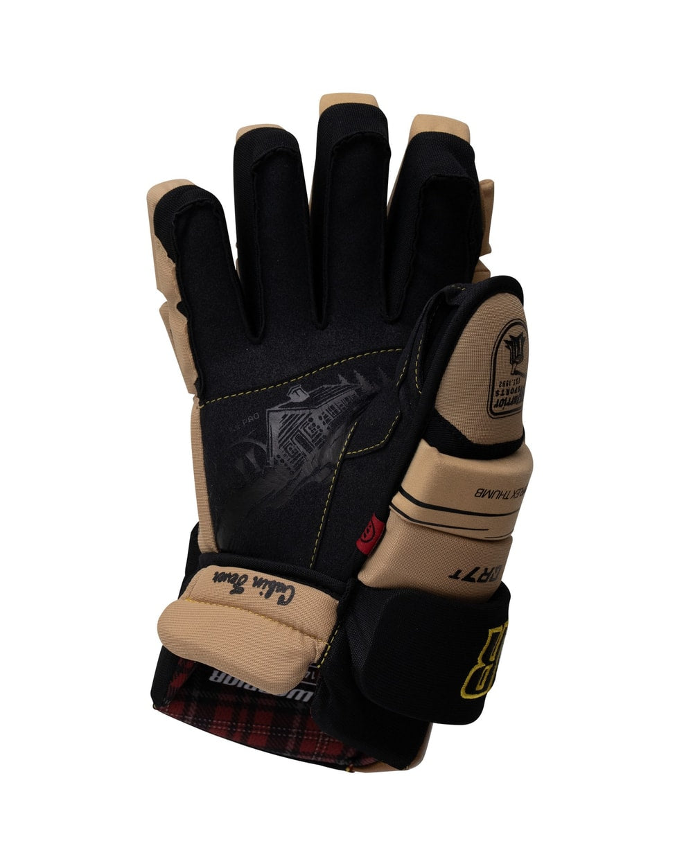 Warrior Senior Covert QR7 Team Hockey Gloves - Cabin Fever - TAN, palm view