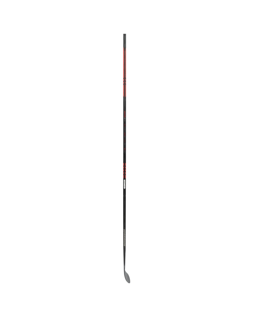 Warrior Senior Novium 3 Pro Hockey Stick - Black/Red, reverse side profile