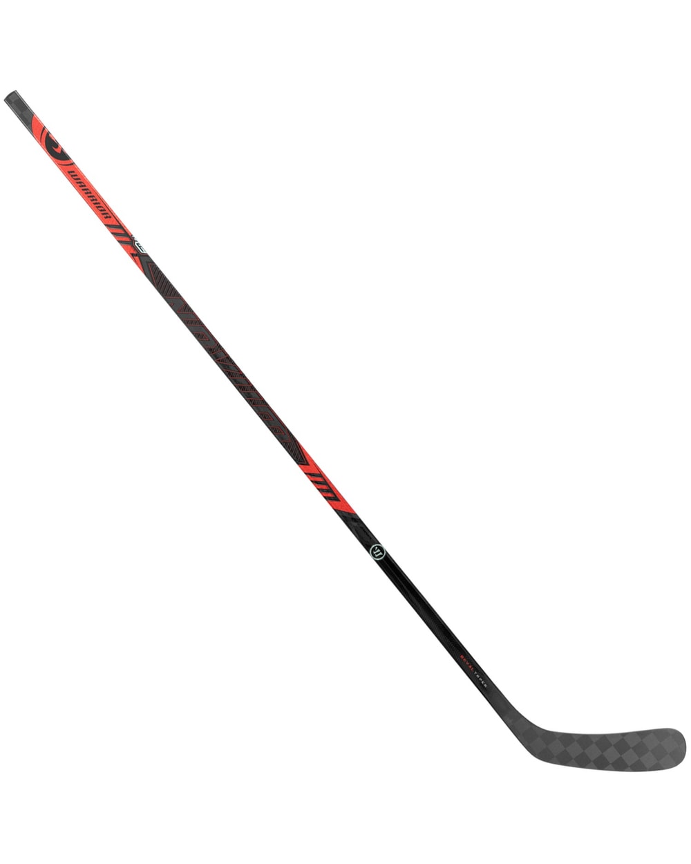 Warrior Senior Novium 3 Pro Hockey Stick - Black/Red, reverse angled view