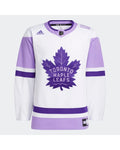 White Maple Leafs Hockey Fights Cancer Jersey