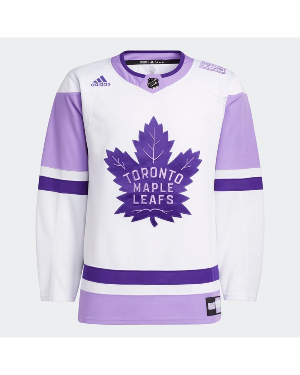 White Maple Leafs Hockey Fights Cancer Jersey