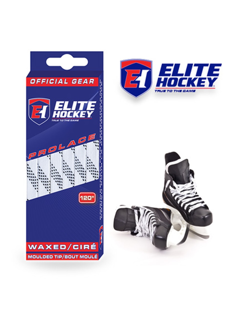 Elite Hockey White Waxed Hockey Laces