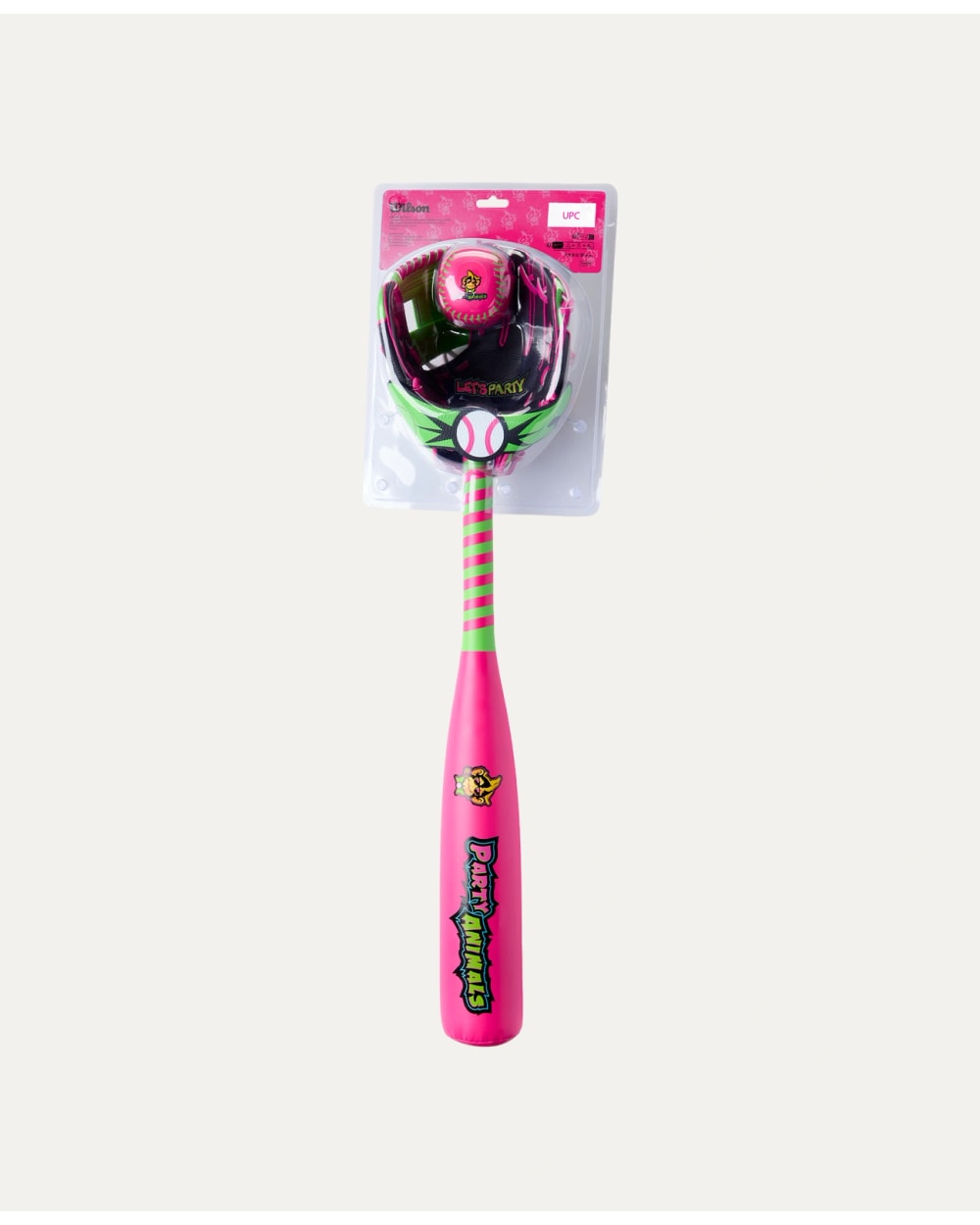 Wilson 2026 Party Animals A200 Glove, Ball & Bat Kit - 10”