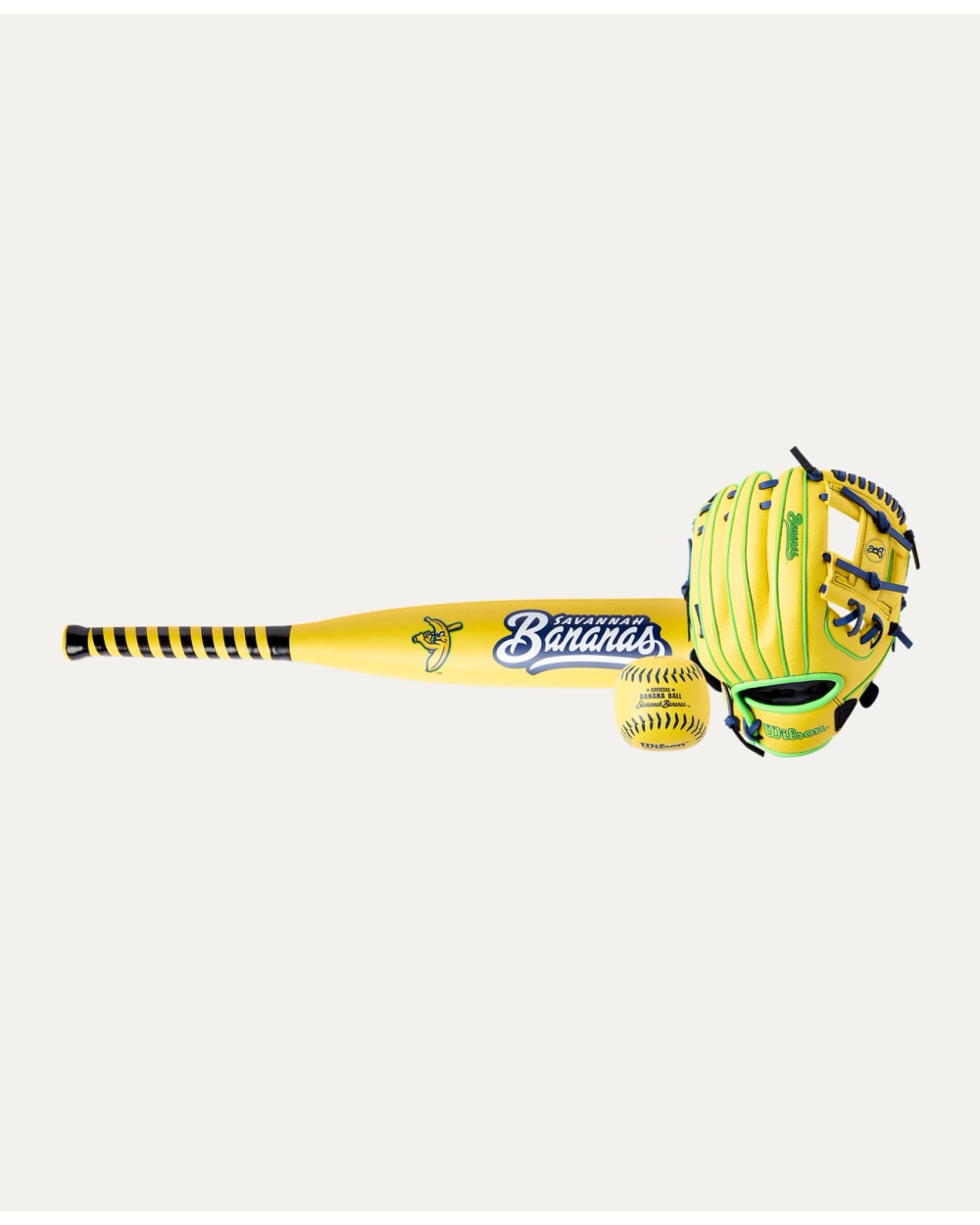 Wilson 2026 Savannah Bananas A200 Glove, Ball & Bat Kit - 10”