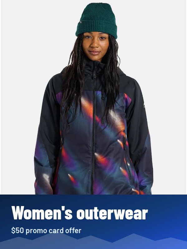 Shop women's outerwear in the winter promo