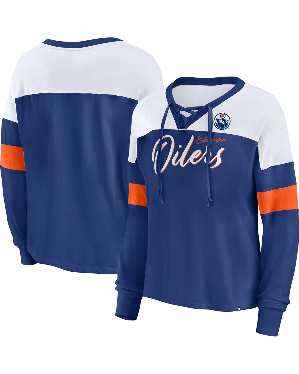 Fanatics Edmonton Oilers Women's Even Match Lace-Up Long Sleeve