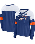 Fanatics Edmonton Oilers Women's Even Match Lace-Up Long Sleeve