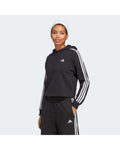 Women's Essentials 3 Stripe French Terry Crop Hoodie