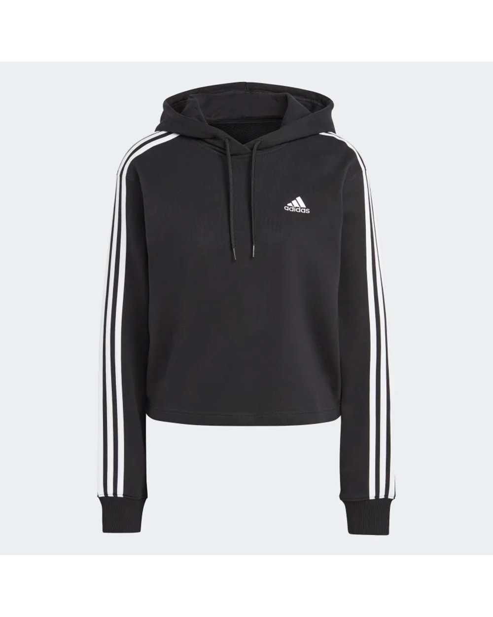 Women's Essentials 3 Stripe French Terry Crop Hoodie