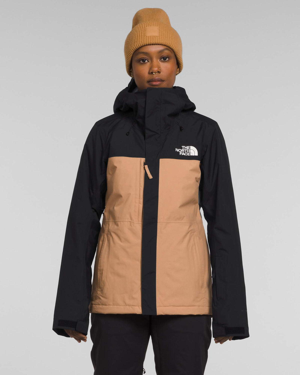 The North Face Women's Freedom Insulated Jacket - Black/Almond Buff, front