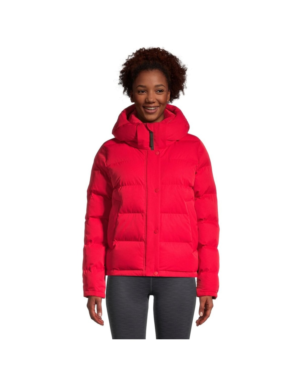 Ripzone Women's Friday Short Puffer Jacket - Salsa Red, front view