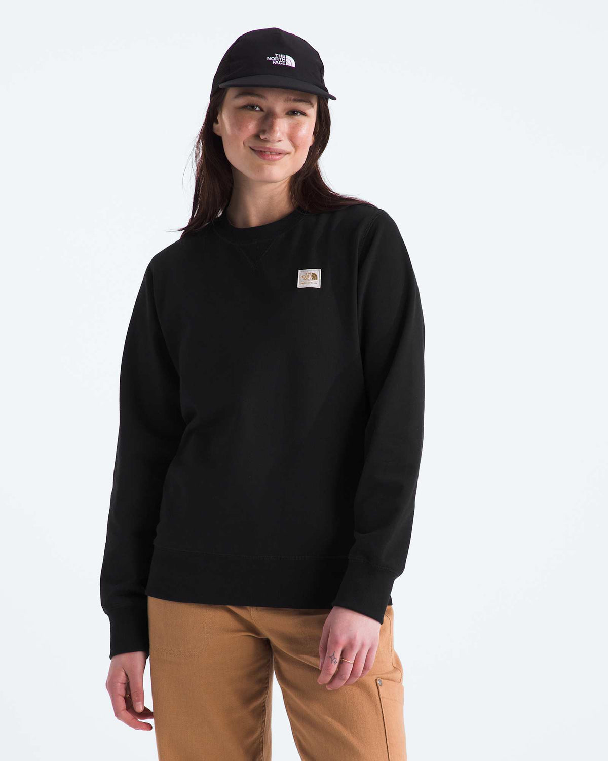The North Face Women's Heritage Patch Crew - Black, front