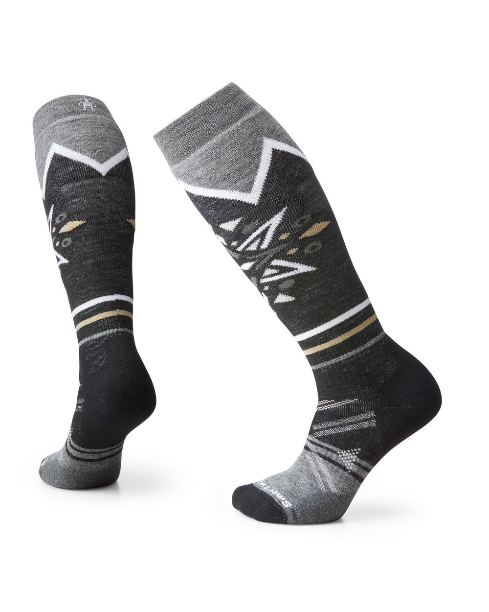 Women's Ski Full Cushion Mountain Snowflake Pattern OTC Socks