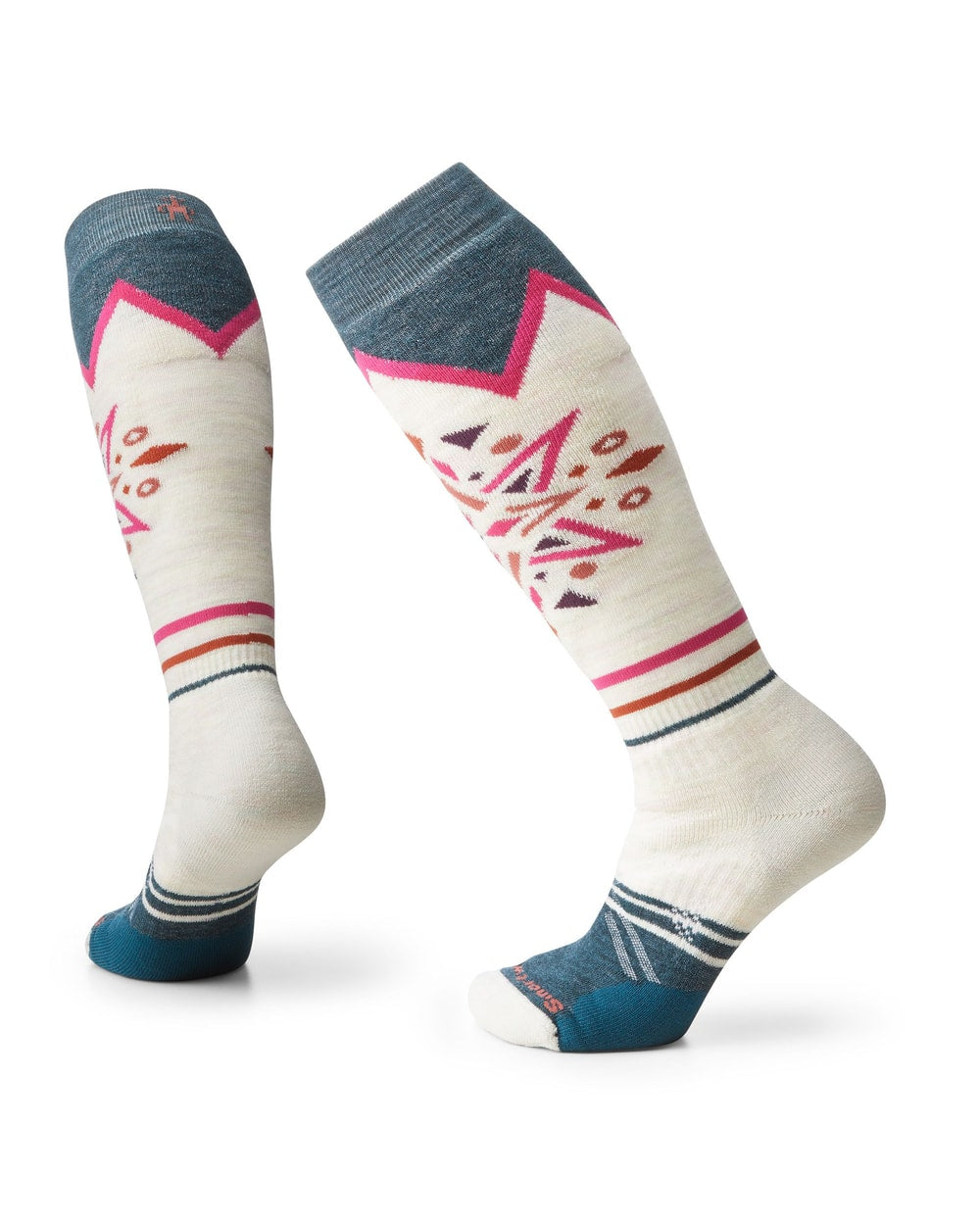 Women's Ski Full Cushion Mountain Snowflake Pattern OTC Socks