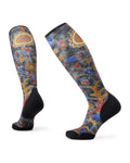 Women's Ski Targeted Cushion Royal Floral Print OTC Socks