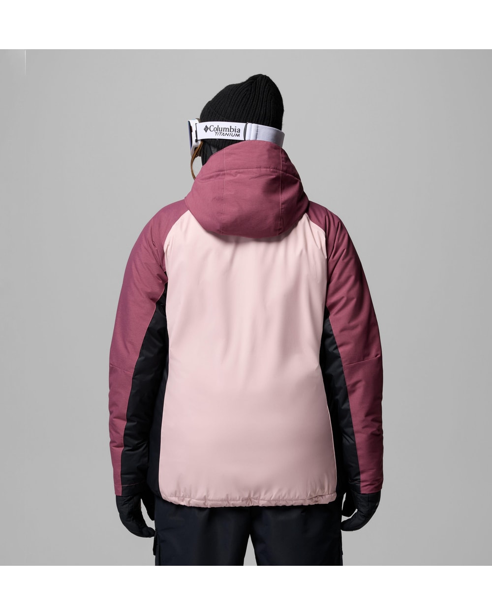Columbia Women's Snowy Summit Jacket - Plus Size - Mineral Pink - back