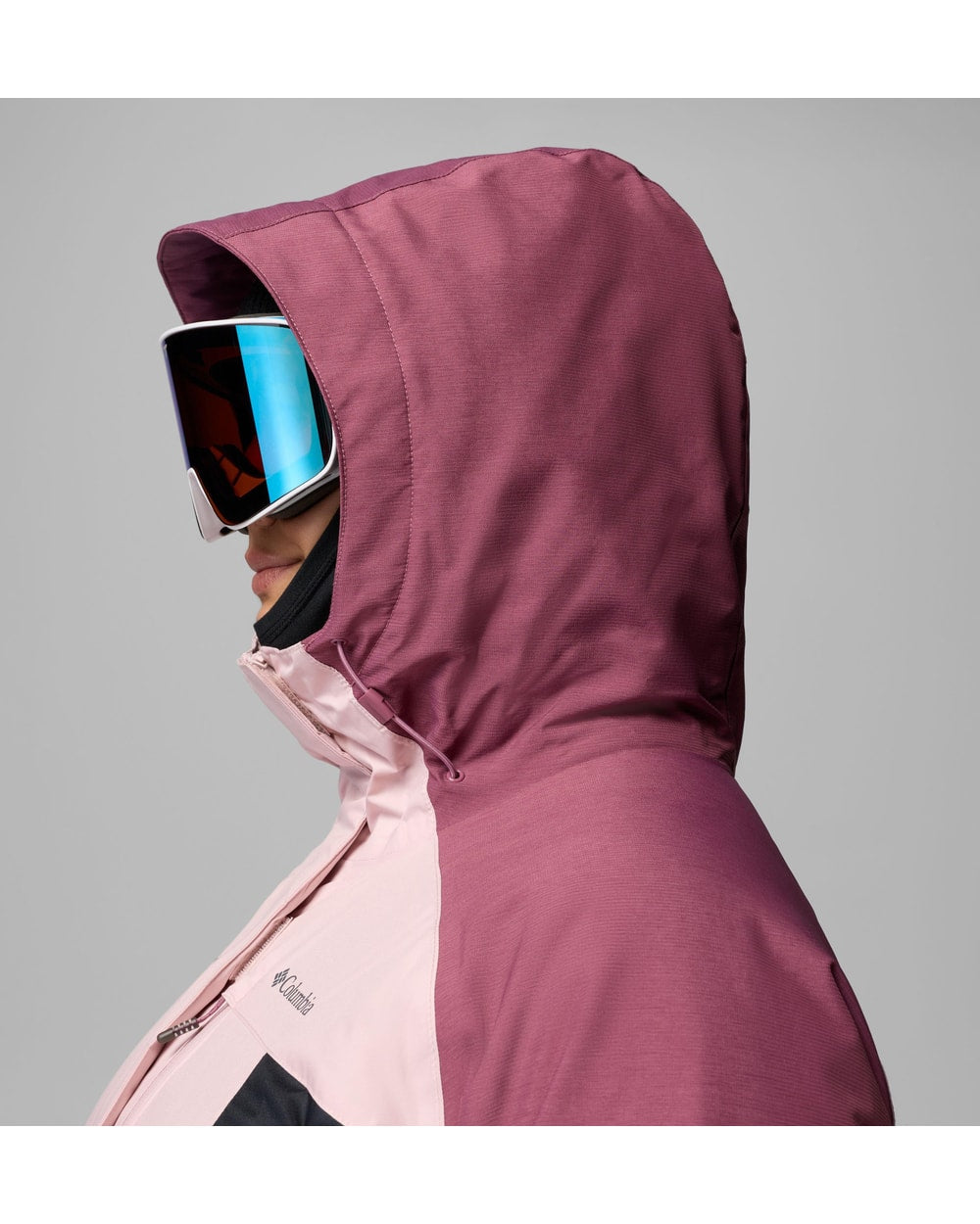 Columbia Women's Snowy Summit Jacket - Plus Size - Mineral Pink - hood detail