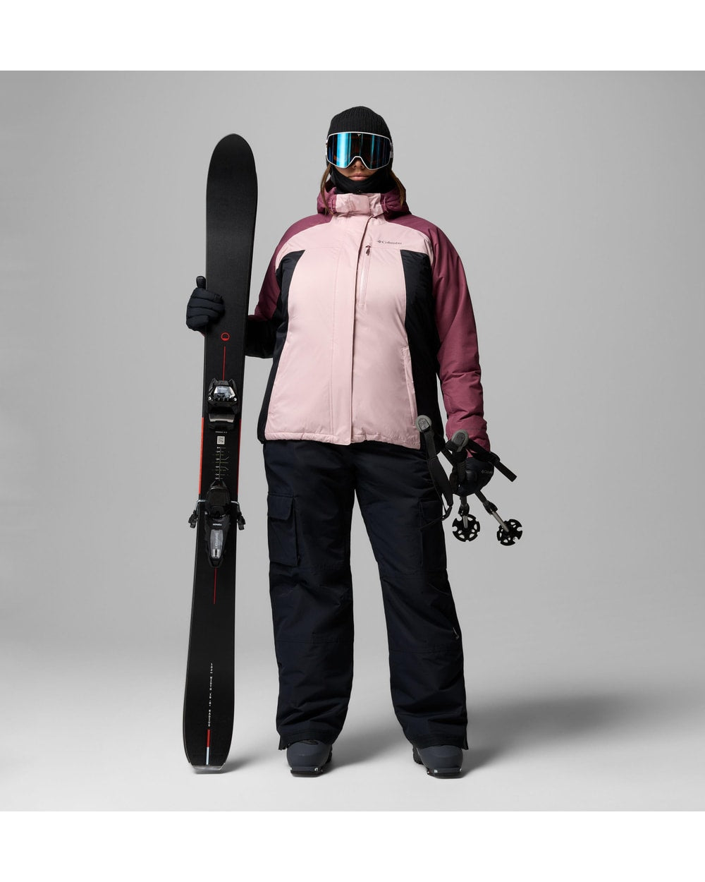 Columbia Women's Snowy Summit Jacket - Plus Size - Mineral Pink - full length