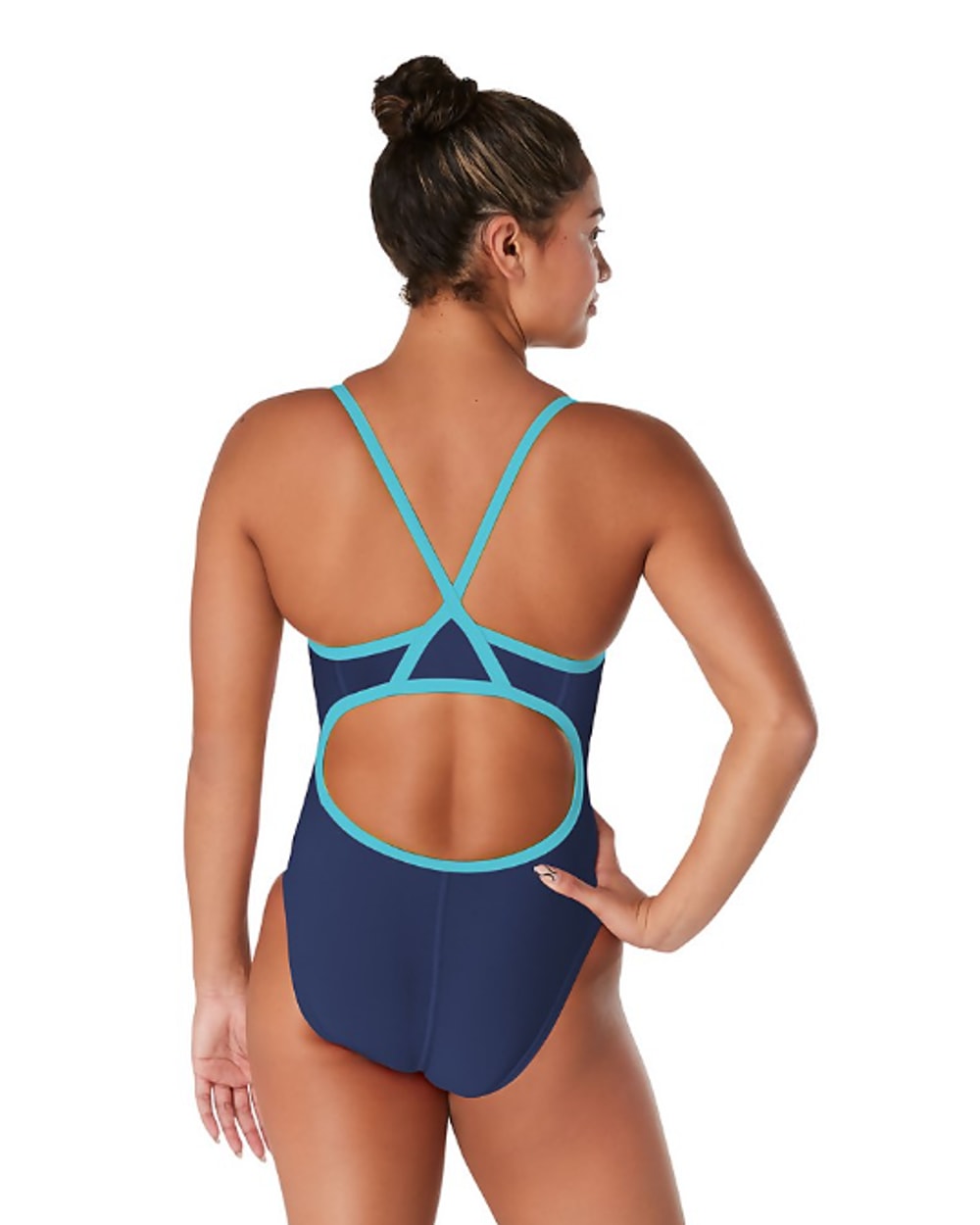 Women's Solid Flyback Training One Piece Blue