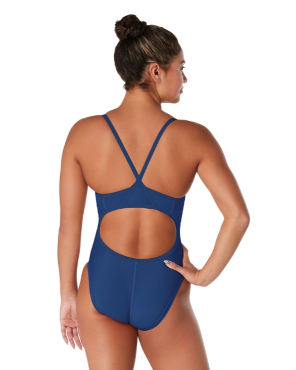 Speedo Women's Solid Flyback Training One Piece Blue