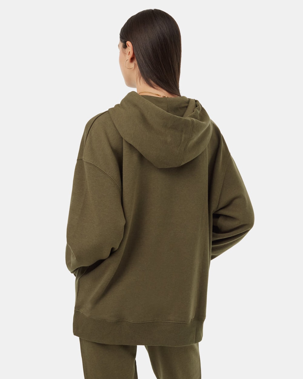 Tentree Oversized Hoodie Olive Night Green - back