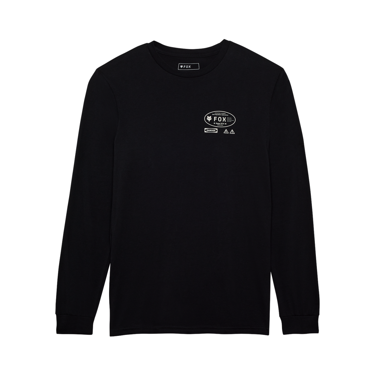 Fox Stamped Long Sleeve Premium Tee - Black - Front