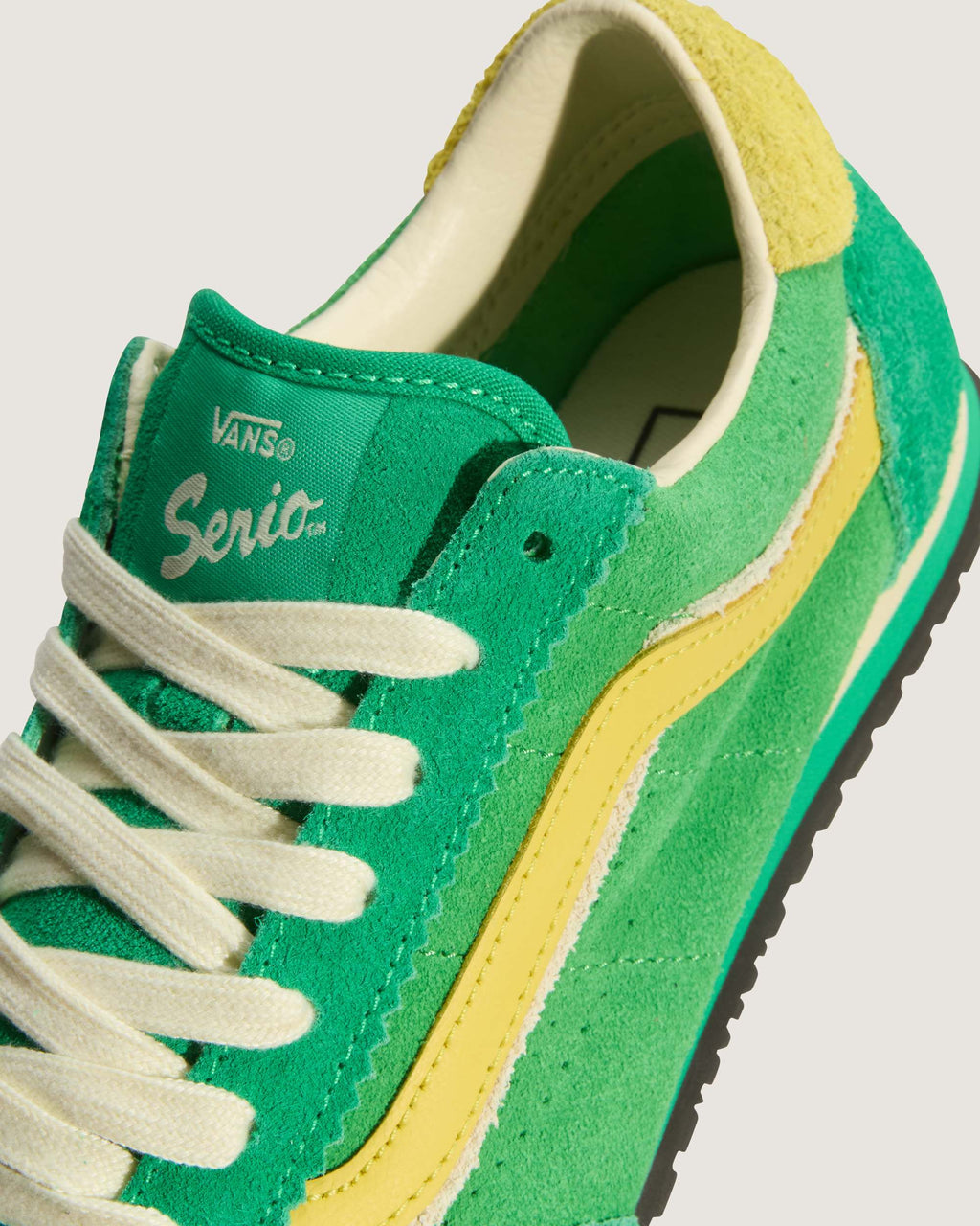 Vans Women's Super Lowpro Shoes - Vivid Verdant/Space Yellow, detail view