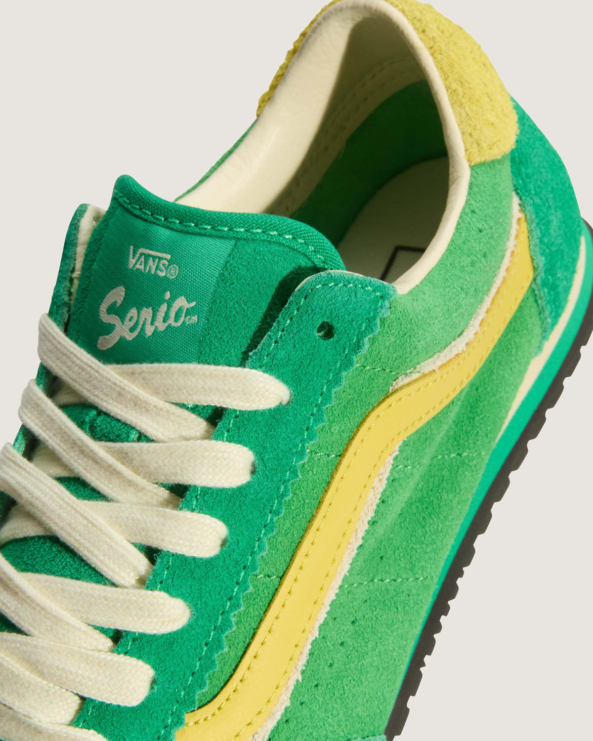 Vans Women's Super Lowpro Shoes - Vivid Verdant/Space Yellow, detail view