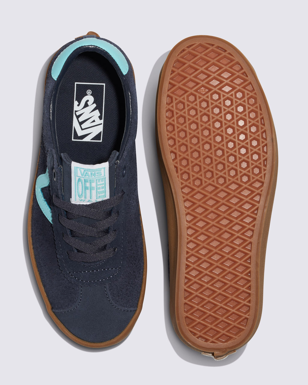 Vans Men's Sport Low Shoes - Gum Multi Blue, top and outsole view