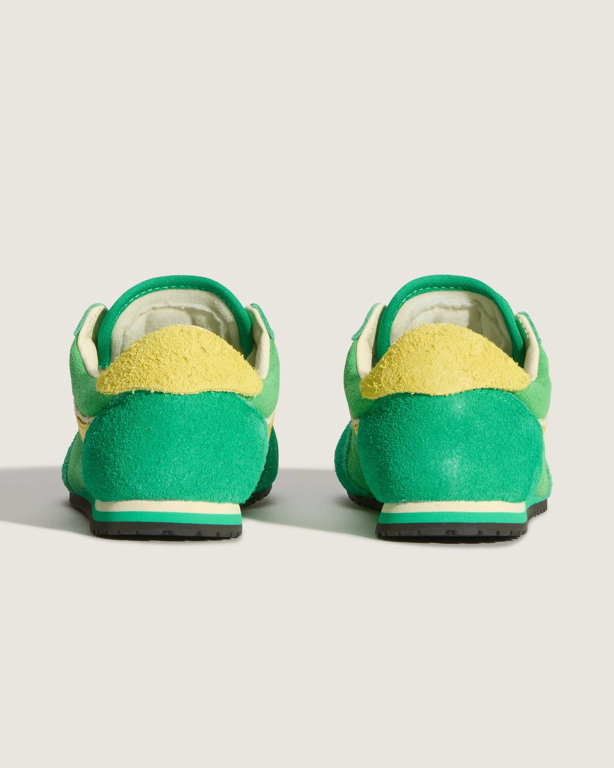 Vans Women's Super Lowpro Shoes - Vivid Verdant/Space Yellow, back view