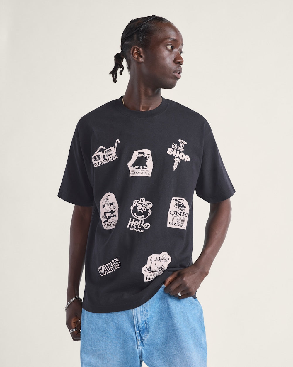 Vans Men's Classified Short Sleeve Shirt - Black on model