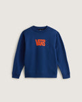 Vans Youth Stretch Logo Crewneck Sweatshirt Blue front