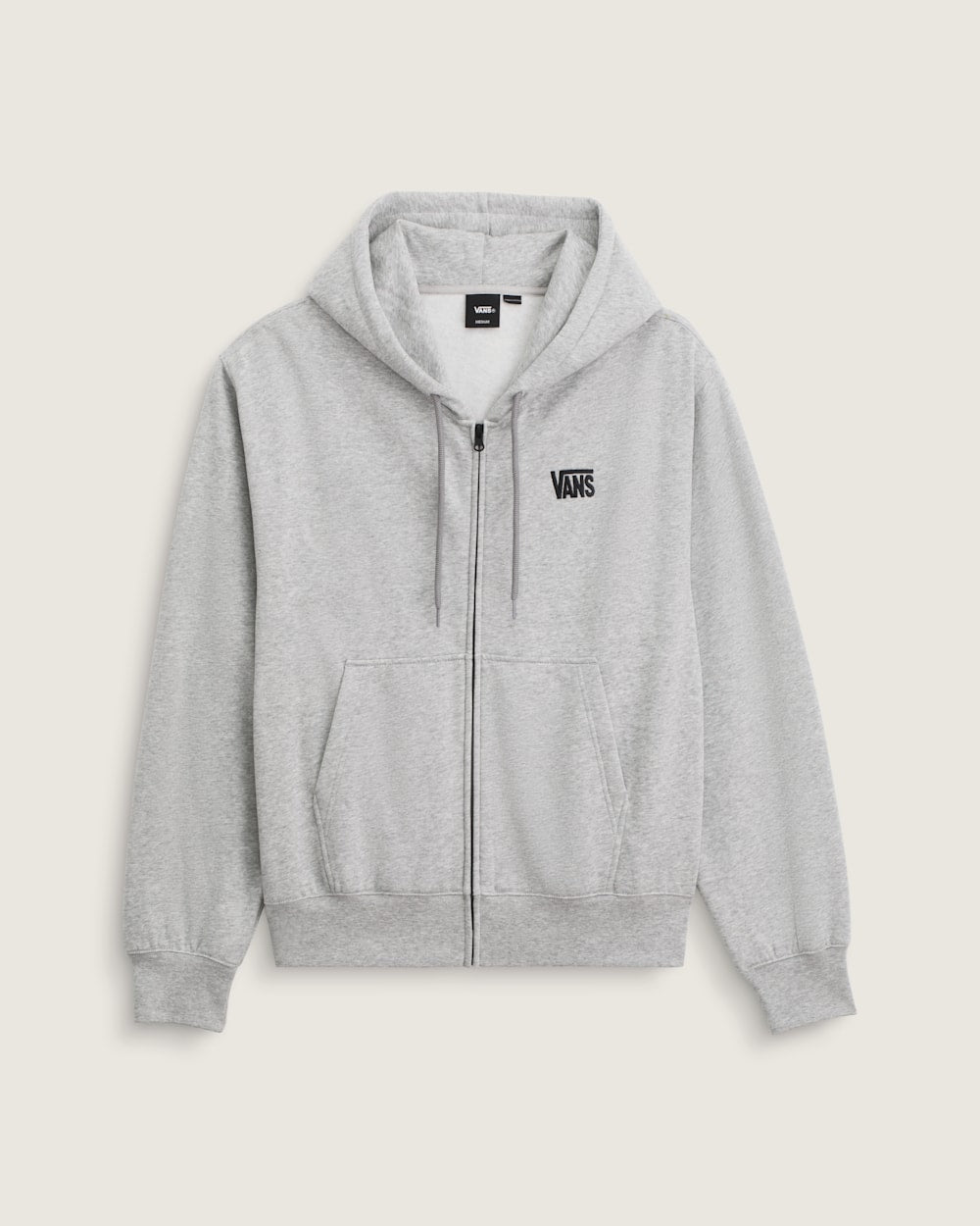 Vans Men's Stretch Logo Full Zip Hoodie - Cement Heather front
