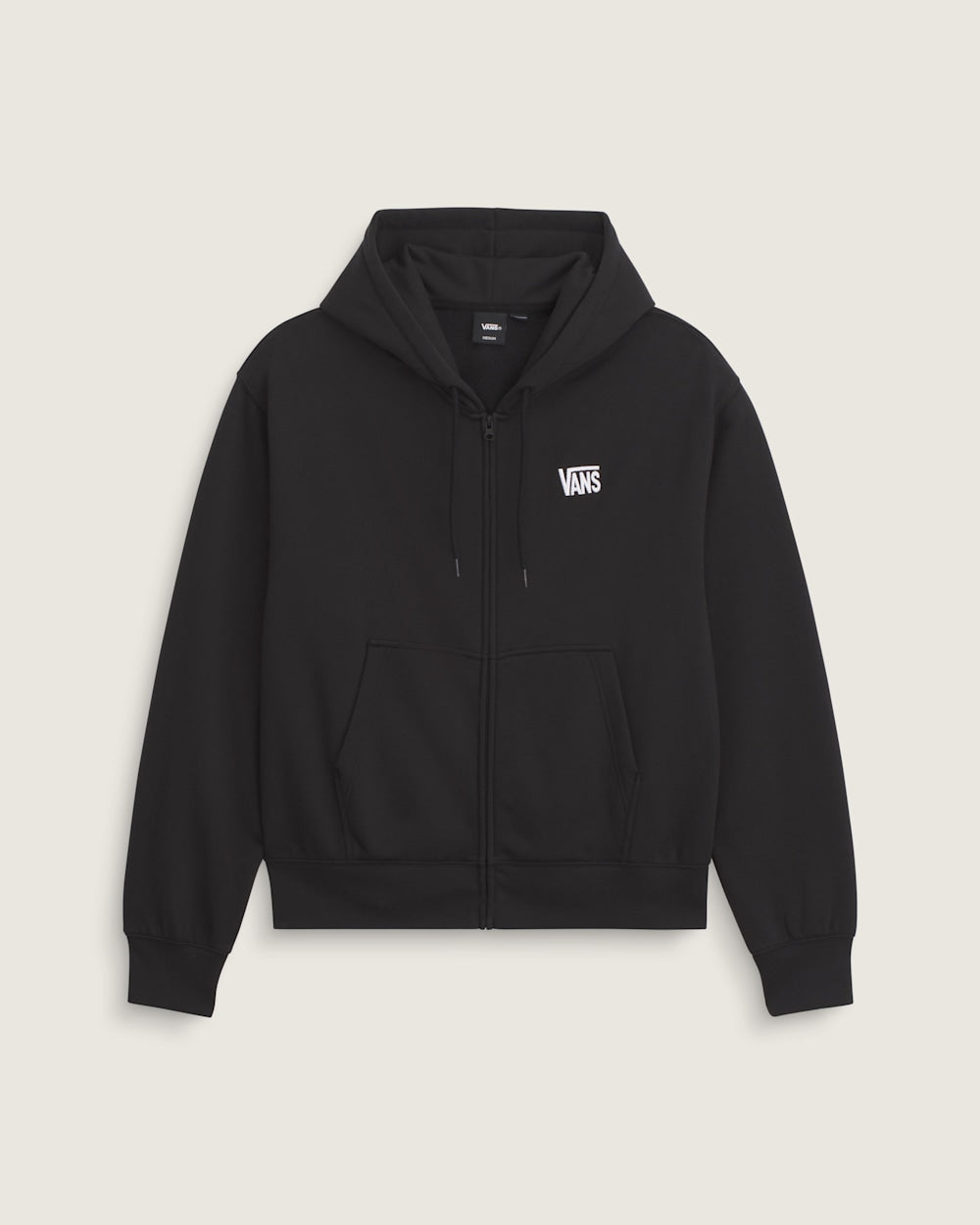 Vans Men's Stretch Logo Full Zip Hoodie - Black/White front