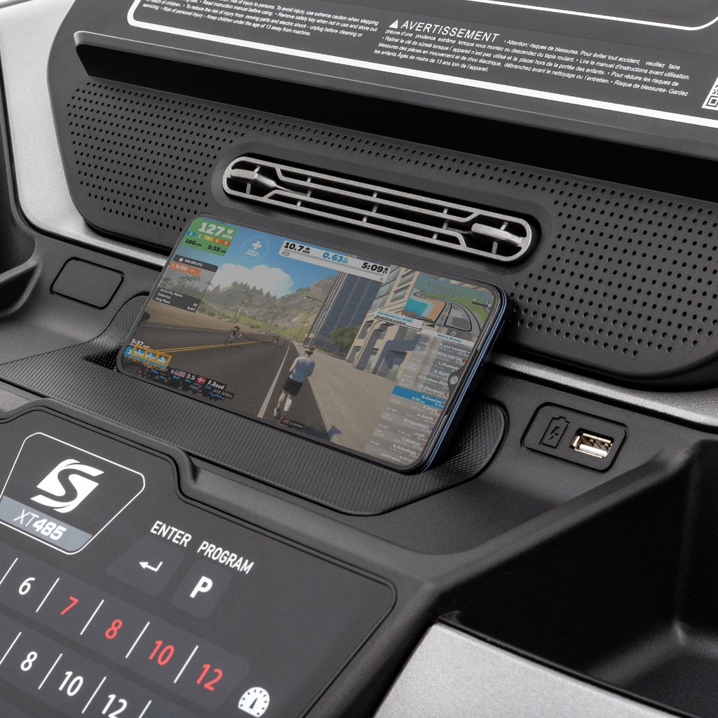 Spirit Fitness XT485 Treadmill - Black, console detail