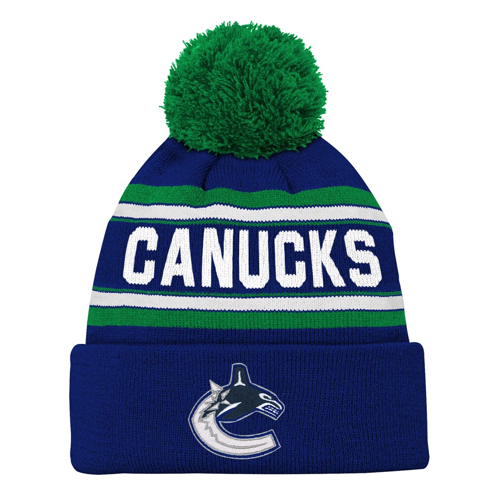Outerstuff Youth Vancouver Canucks Jacquard Knit Cuffed Toque with Pom