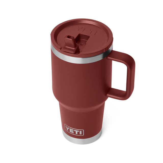 Yeti Rambler 30oz Travel Straw Mug With Colour-matched Straw Lid - STAG RED
