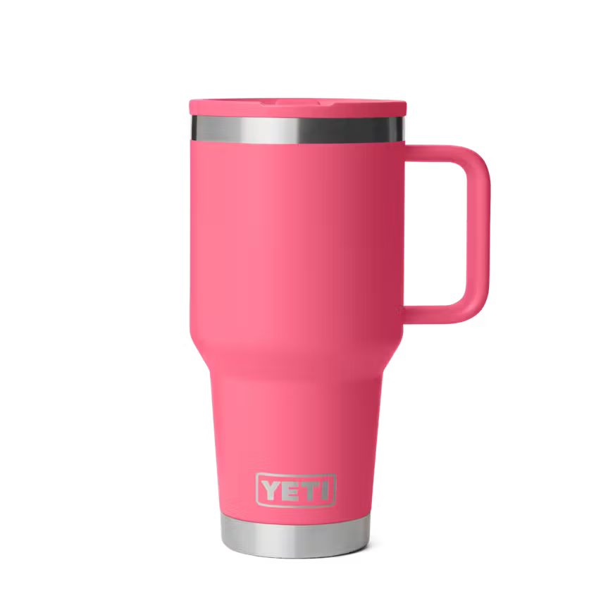 Yeti Rambler 30oz Travel Straw Mug With Colour-matched Straw Lid - TROPICAL PINK