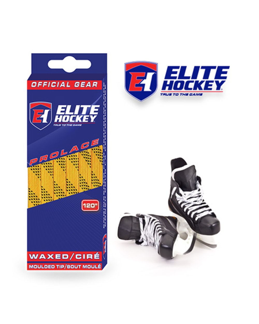 Elite Hockey Yellow Waxed Hockey Laces