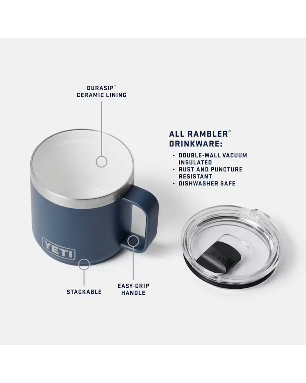 Yeti Rambler 14oz Stackable Mug with Durasip Ceramic Lining