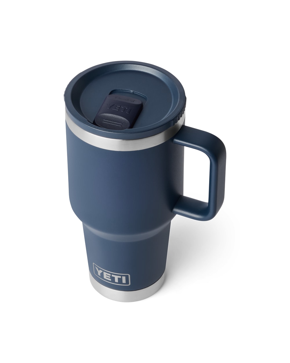 Yeti Rambler 30oz Travel Mug 2.0 With Stronghold Lid - Navy, three-quarter view
