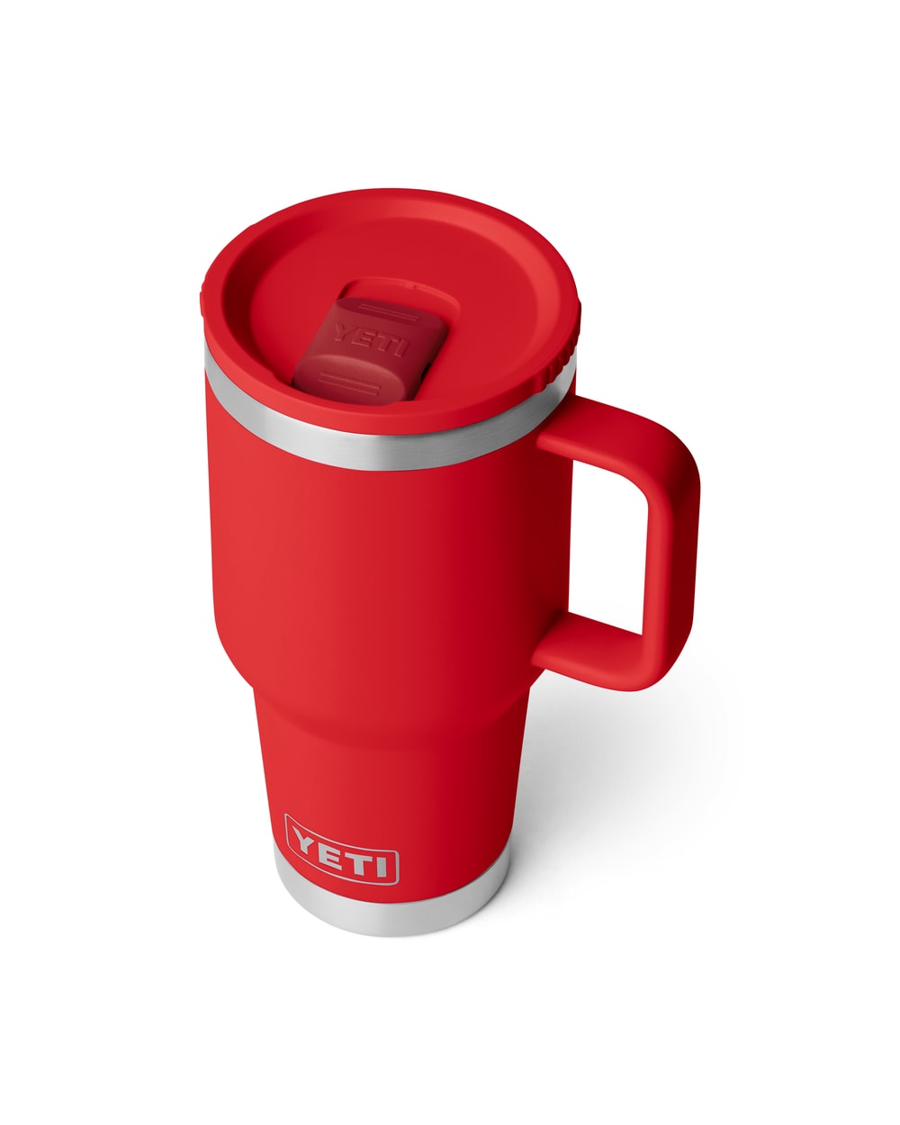 Yeti Rambler 30oz Travel Mug 2.0 With Stronghold Lid - Rescue Red, three-quarter view