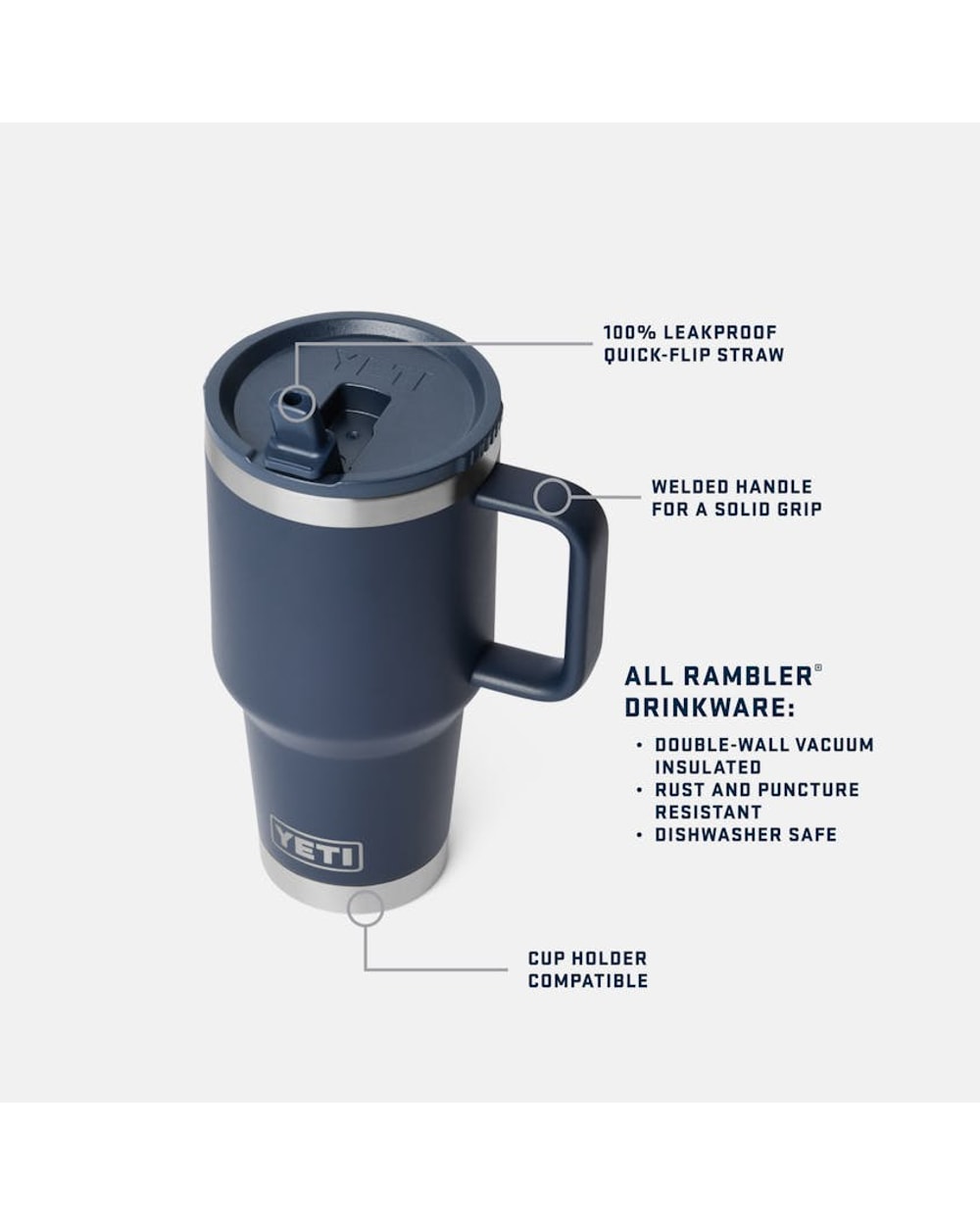 Yeti Rambler 30oz Travel Straw Mug With Colour-matched Straw Lid