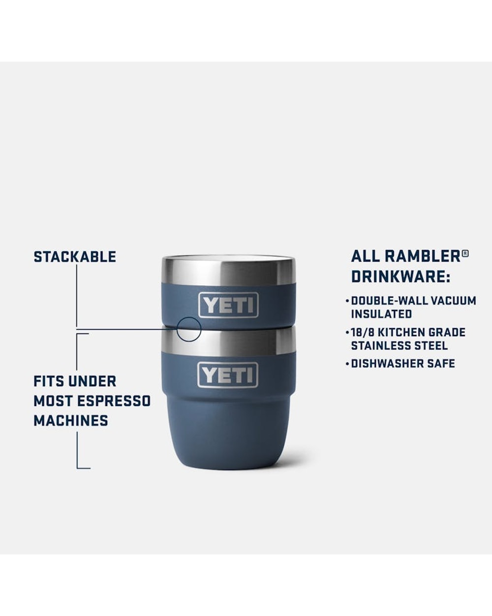 Yeti Rambler 4oz Stackable Cups With Durasip Ceramic Lining - 2 Pack
