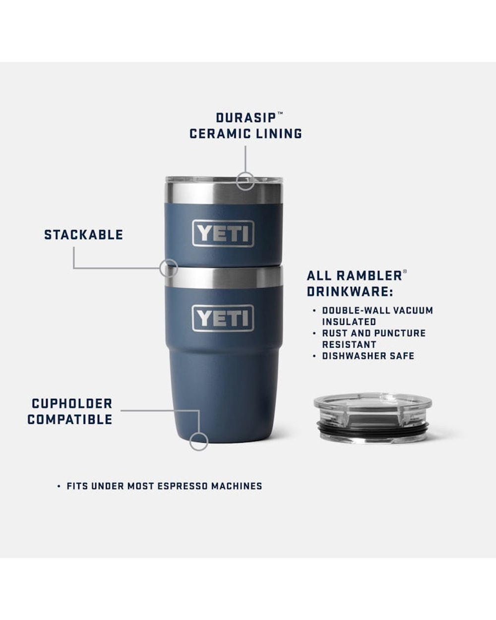 Yeti Rambler 8oz Stackable Cup with Durasip Ceramic Lining
