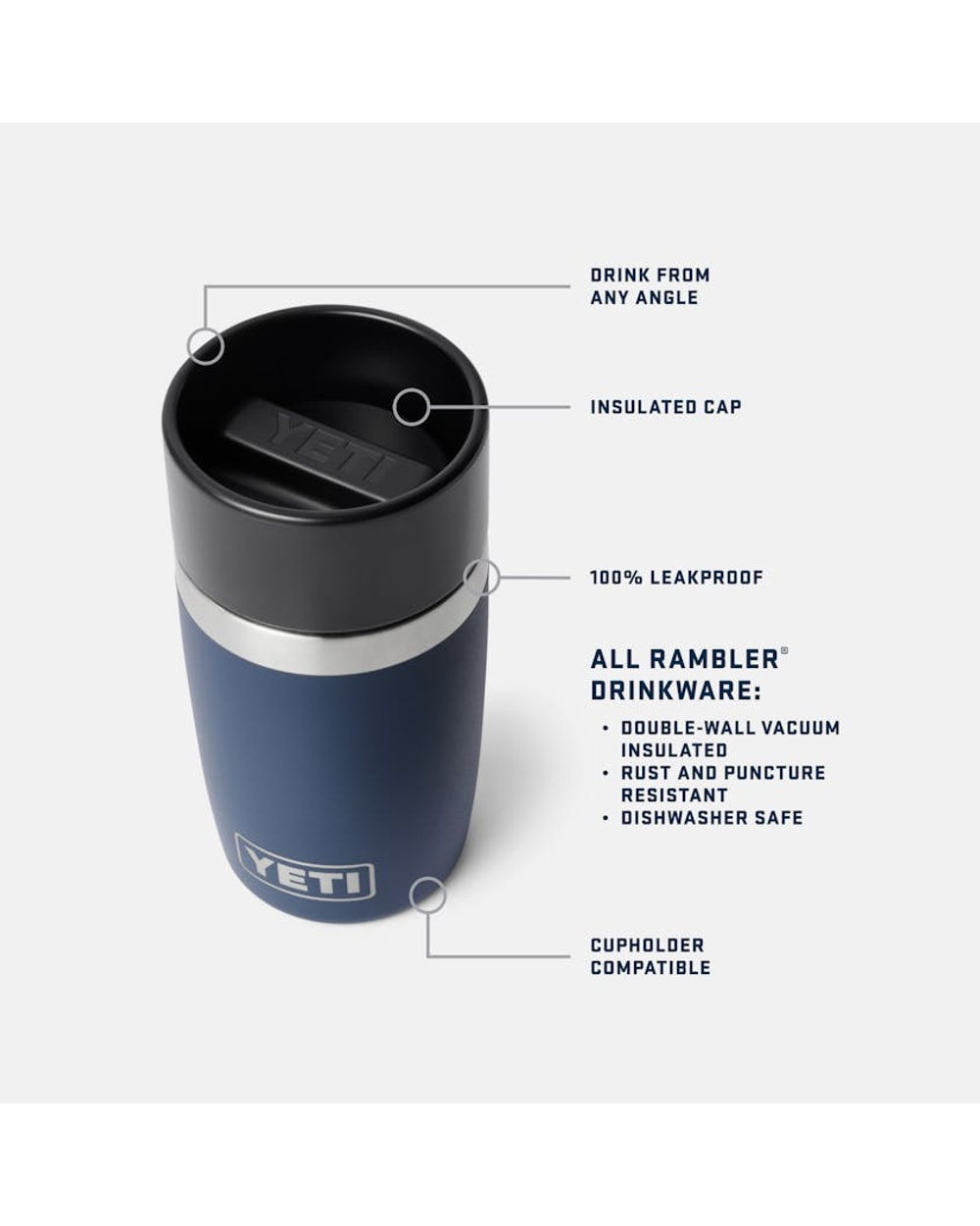 Yeti Rambler 8oz Travel Bottle With Commuter Cap