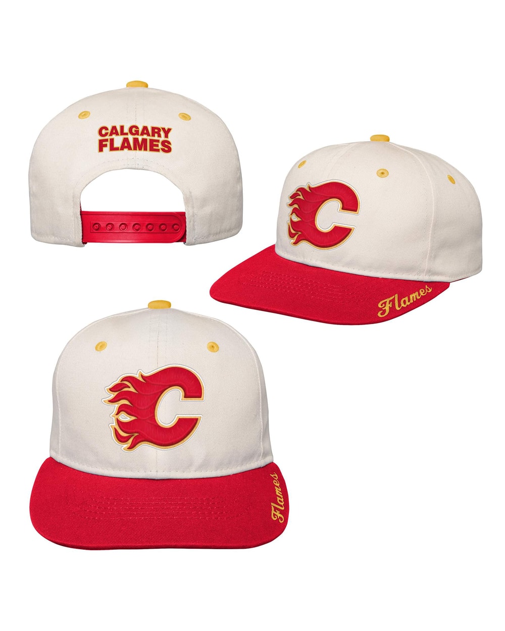 Youth Bone Crown Deadstock Flat Brim - Calgary Flames