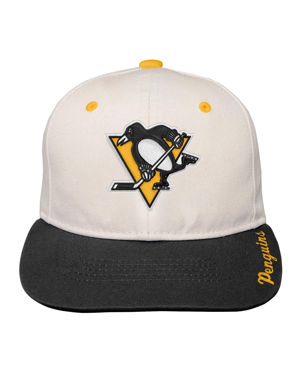 Youth Bone Crown Deadstock Flat Brim - Pittsburgh Penguins
