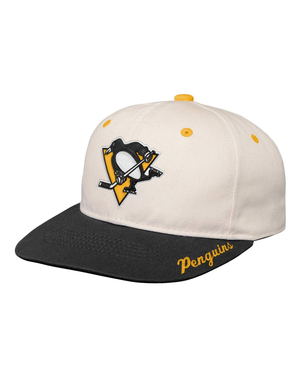 Youth Bone Crown Deadstock Flat Brim - Pittsburgh Penguins