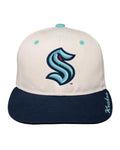 Youth Bone Crown Deadstock Flat Brim - Seattle Kraken